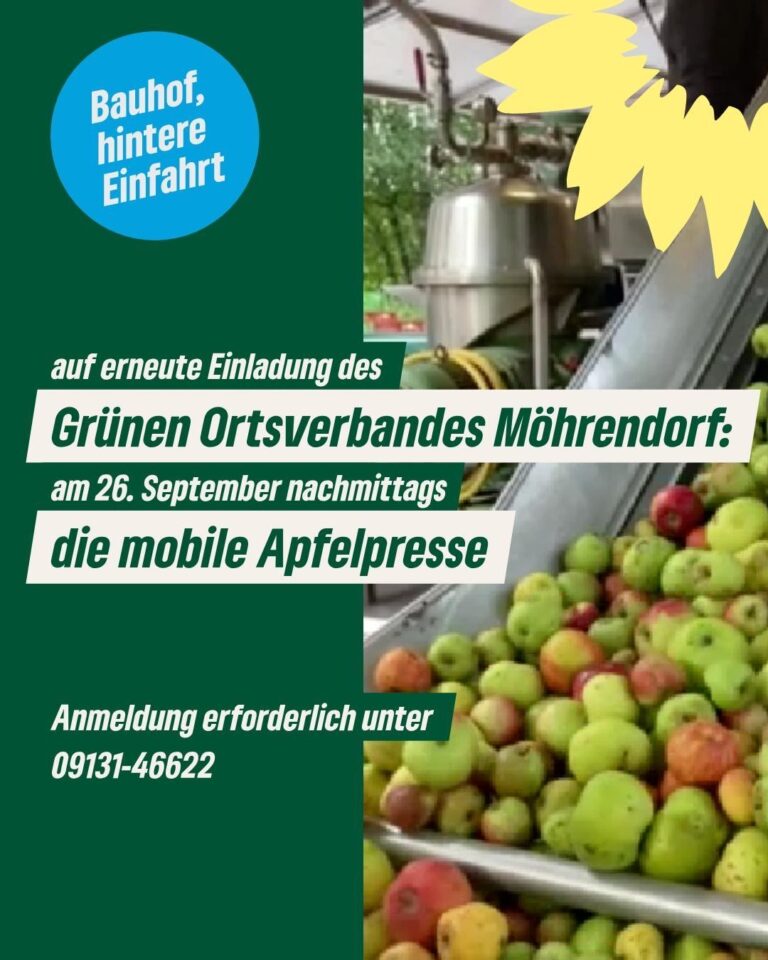 mobile Apfelpresse erneut auf unsere Einladung in Möhrendorf